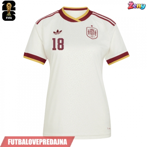 Lacne Ženy Futbalové dres Španielsko Martin Zubimendi #18 MS 2026 Krátky Rukáv - Preč